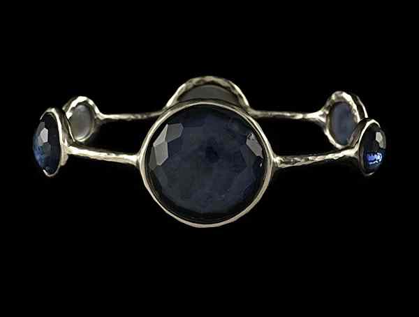 Appraisal: Ippolita Blue Quartz and Sterling Bangle Ippolita hand-hammered sterling silver