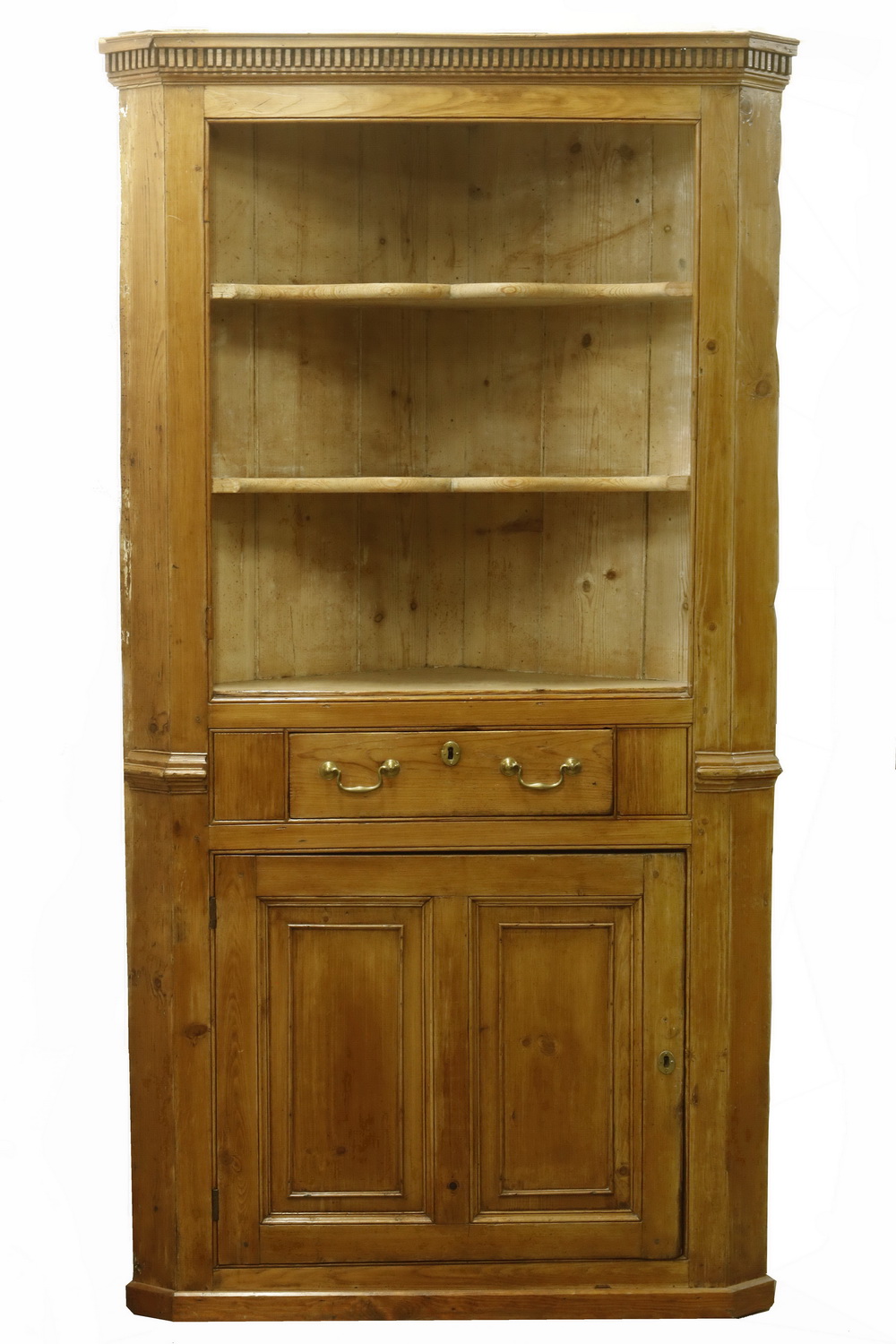 Appraisal: TH C SCRUBBED PINE CORNER CABINET th c Scrubbed pine