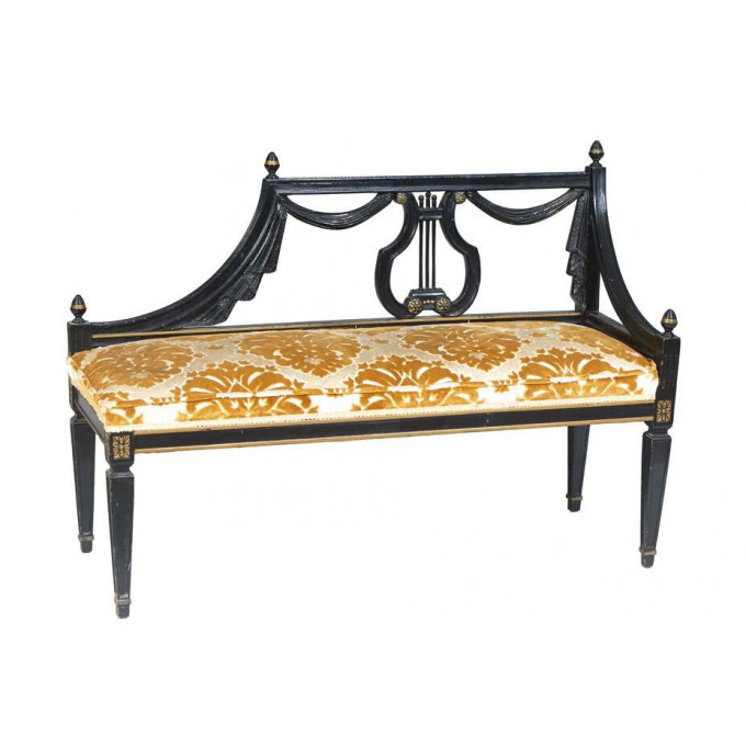 Appraisal: French Ebonized and Parcel Gilt Recamier Bench th c in