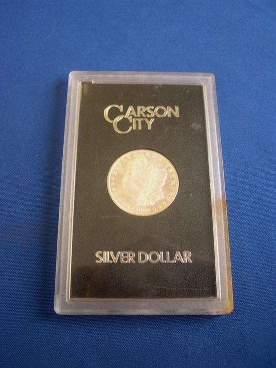 Appraisal: -CC GSA silver dollar semi proof like pretty gold reverse