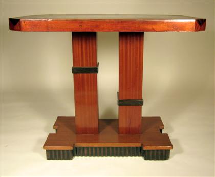 Appraisal: French walnut and rosewood parquetry occasional tableearly th century