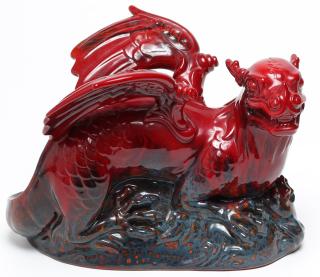 Appraisal: Royal Doulton Red Flambe Winged Dragon Marked on underside H