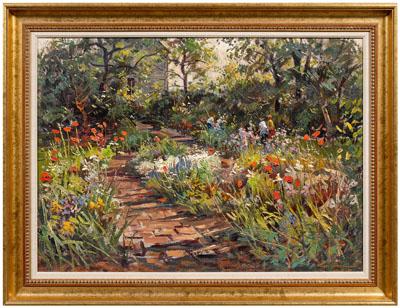 Appraisal: Wayne Beam Morrell painting Massachusetts born The Garden signed lower