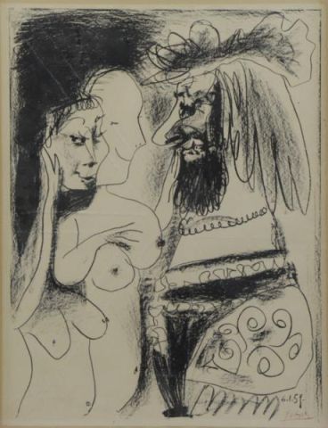 Appraisal: PICASSO Pablo Lithograph La Vieux Roi Signed in red and