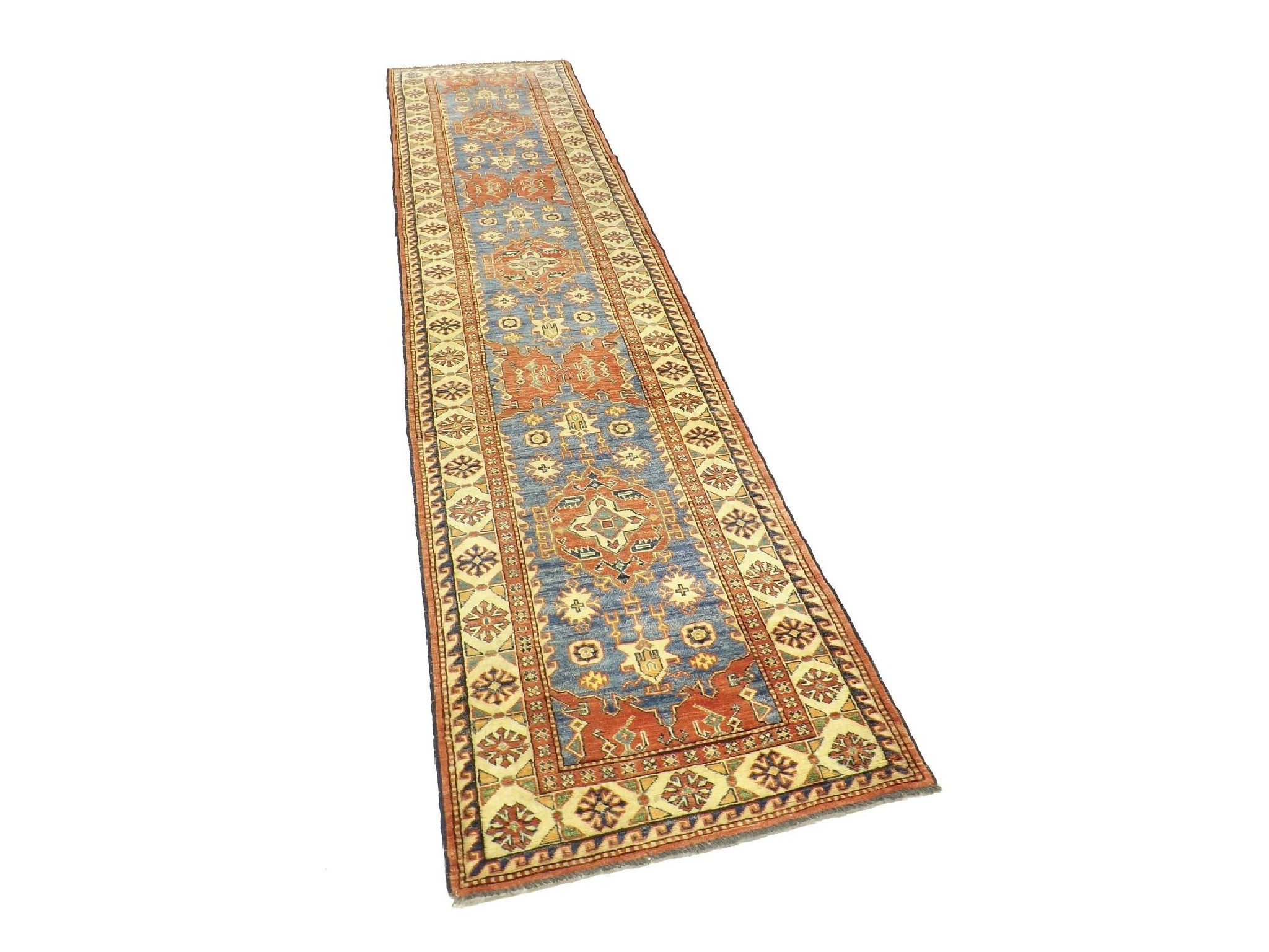 Appraisal: Long Ziegler type floor runner decorated with various red medallions