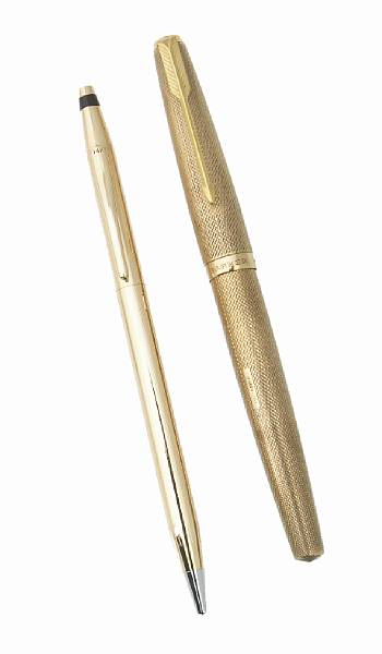 Appraisal: A collection of two gold cased writing instruments one is