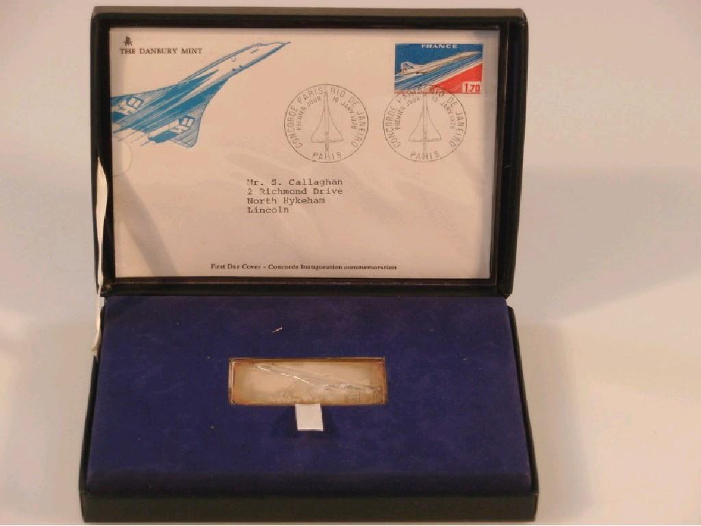 Appraisal: A silver proof commemorative medallion for Concorde circa a French