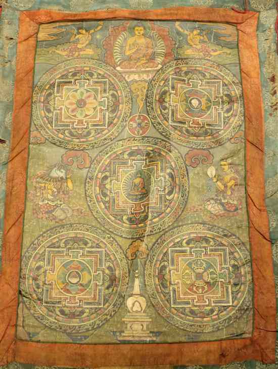 Appraisal: A Tibetan Mandala Thangka late th early th century painted