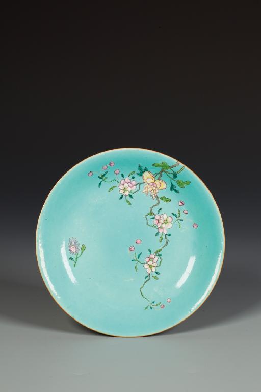 Appraisal: A CHINESE PLATE enamelled in polychrome with a branch of