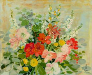 Appraisal: LE PHO VIETNAMESE-FRENCH - The Spring Bouquet oil on canvas