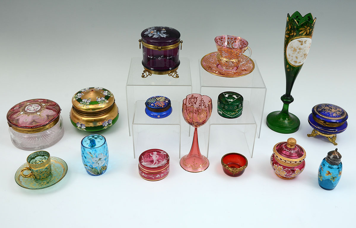 Appraisal: COLLECTION OF BOHEMIAN GLASS ITEMS An assembled collection of Bohemian