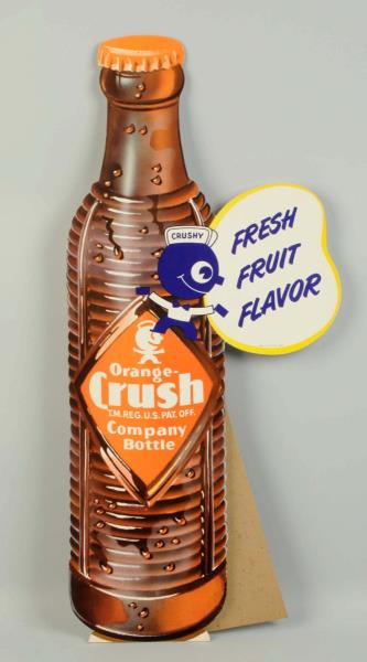 Appraisal: Orange Crush Cardboard Cut-Out Bottle Sign Has Crushy figure Believed