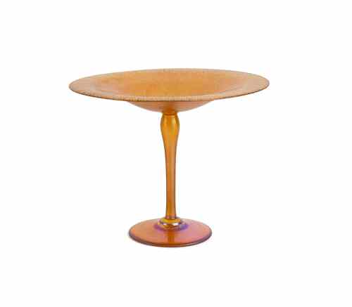 Appraisal: Durand gold iridescent glass compote signed on base x Provenance