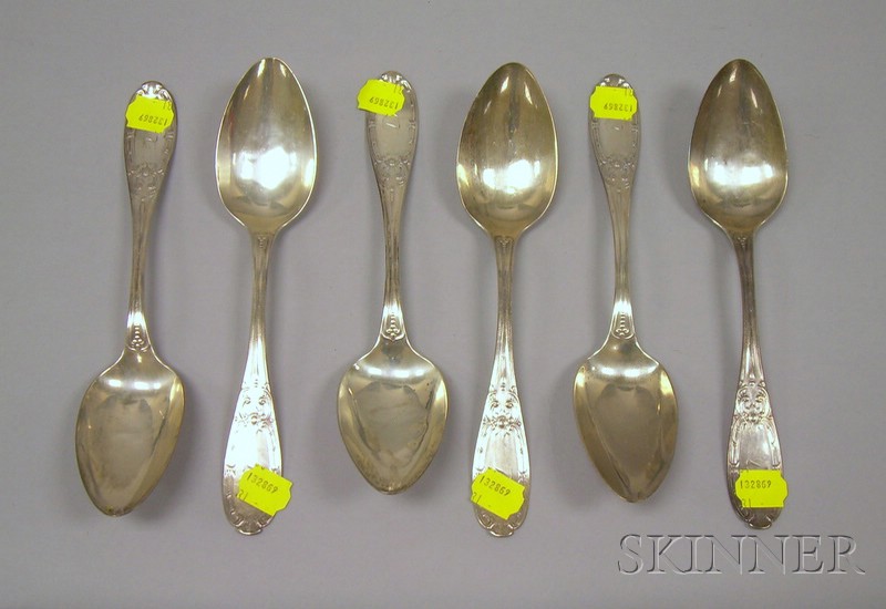 Appraisal: Set of Six Hamilton Sterling Silver Soupspoons Dominick Haff approx