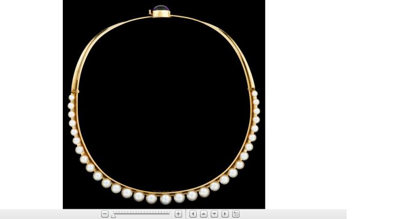 Appraisal: Lady's karat yellow gold and cultured pearl collarsweden ca