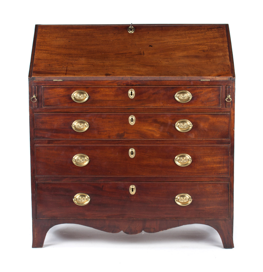 Appraisal: George IV mahogany slant-front desk