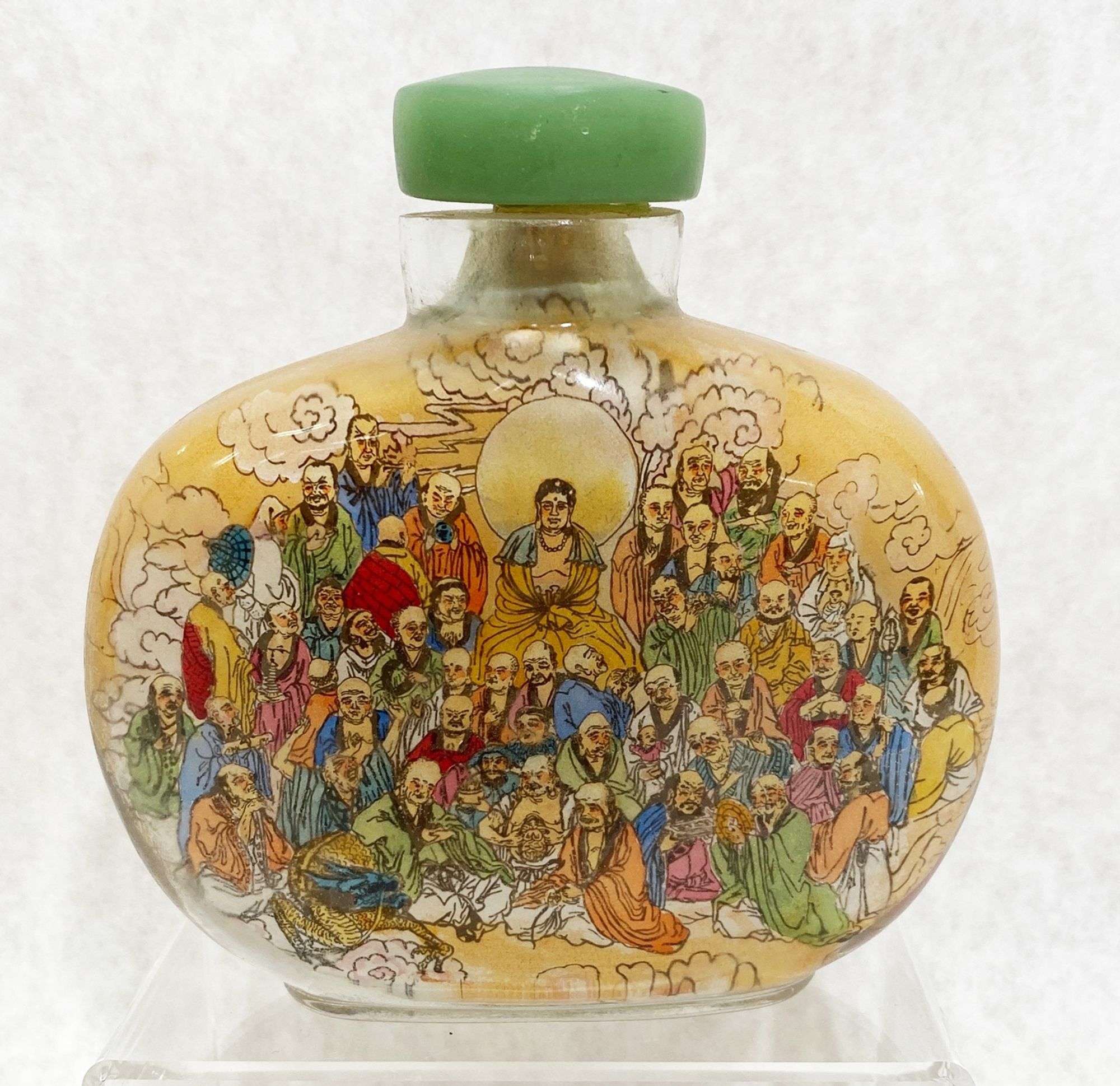 Appraisal: Large Chinese Reverse Painted Snuff Bottle tall wide Condition Please