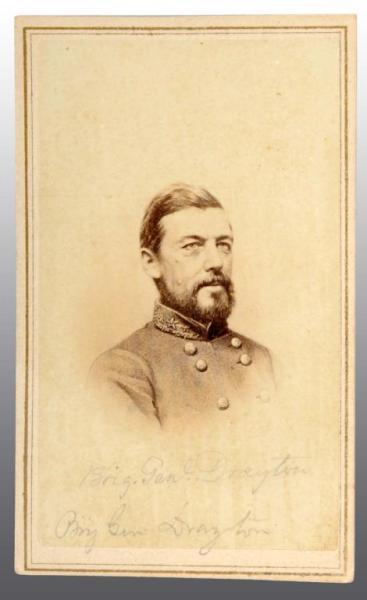 Appraisal: Confederate General Thomas Fenwick Drayton CDV Description Bust view West