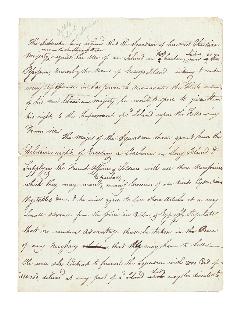 Appraisal: AMERICAN REVOLUTION-- Leavitt Elisha Draft agreement to lease a Boston