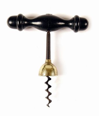 Appraisal: A William Bennit bell cap corkscrew with a turned ebonised