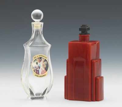 Appraisal: Two French Glass Perfume Bottles The first a clear glass