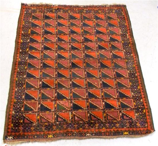 Appraisal: Antique Bokara ' x ' '' overall geometric panels major