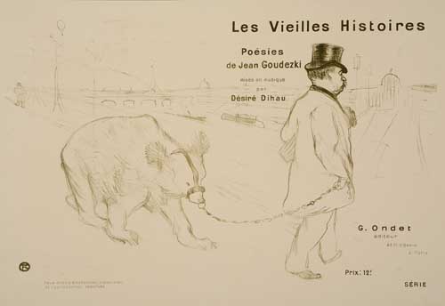 Appraisal: HENRI TOULOUSE-LAUTREC Les Vieilles Histoires Couverture Lithograph printed in olive-green