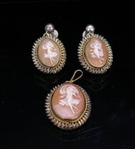 Appraisal: Carved Shell Cameo Set circa Late th Century Early th