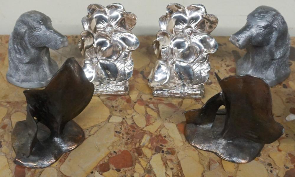 Appraisal: Three Pairs Metal Bookends