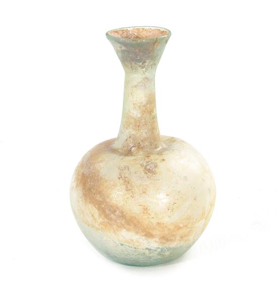 Appraisal: Ancient Roman glass vessel Roman period circa BC- AD aqua