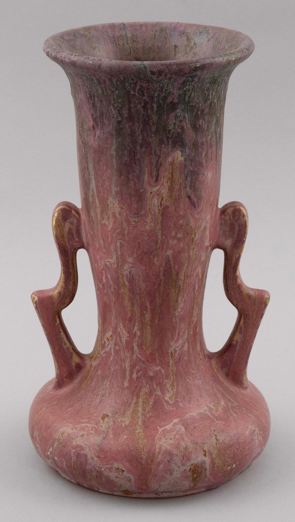 Appraisal: ROSEVILLE POTTERY CARNELIAN VASE Early th Century With flared mouth