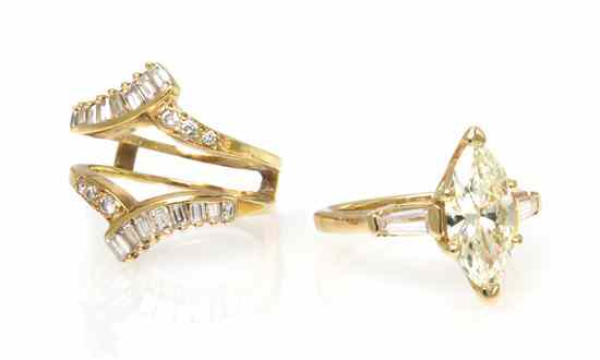 Appraisal: A Karat Yellow Gold and Diamond Ring Set consisting of