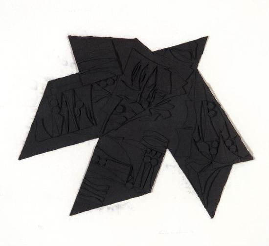 Appraisal: Louise Nevelson - night star dyed cast paper relief signed