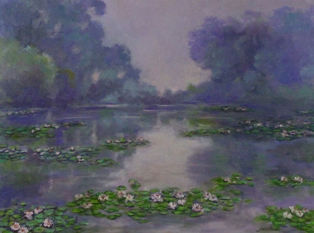 Appraisal: EDITH MONTLACK AMERICAN - Oil on Canvas Water Lilies Signed