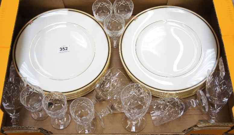 Appraisal: Wedgwood Clio Dinner Plates x and Royal Doulton Crystal Small