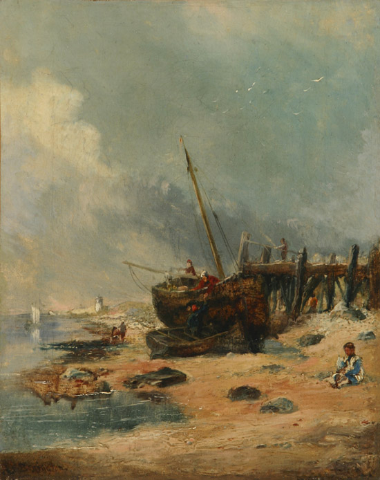 Appraisal: Manner of Richard Parkes Bonington British - The Fisherman's Children