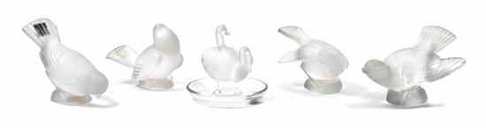 Appraisal: Four Lalique Molded and Frosted Glass Mascots each in the