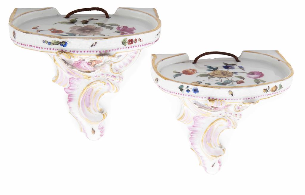 Appraisal: PAIR OF MEISSEN PORCELAIN WALL BRACKETS LATE TH CENTURY each