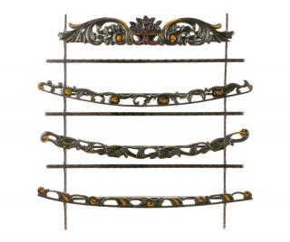 Appraisal: Continental Baroque Style Polychromed Plate Rack Continental likely Scandinavian mid