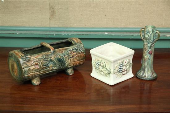 Appraisal: THREE PIECES OF WELLER POTTERY A planter in Roma ''