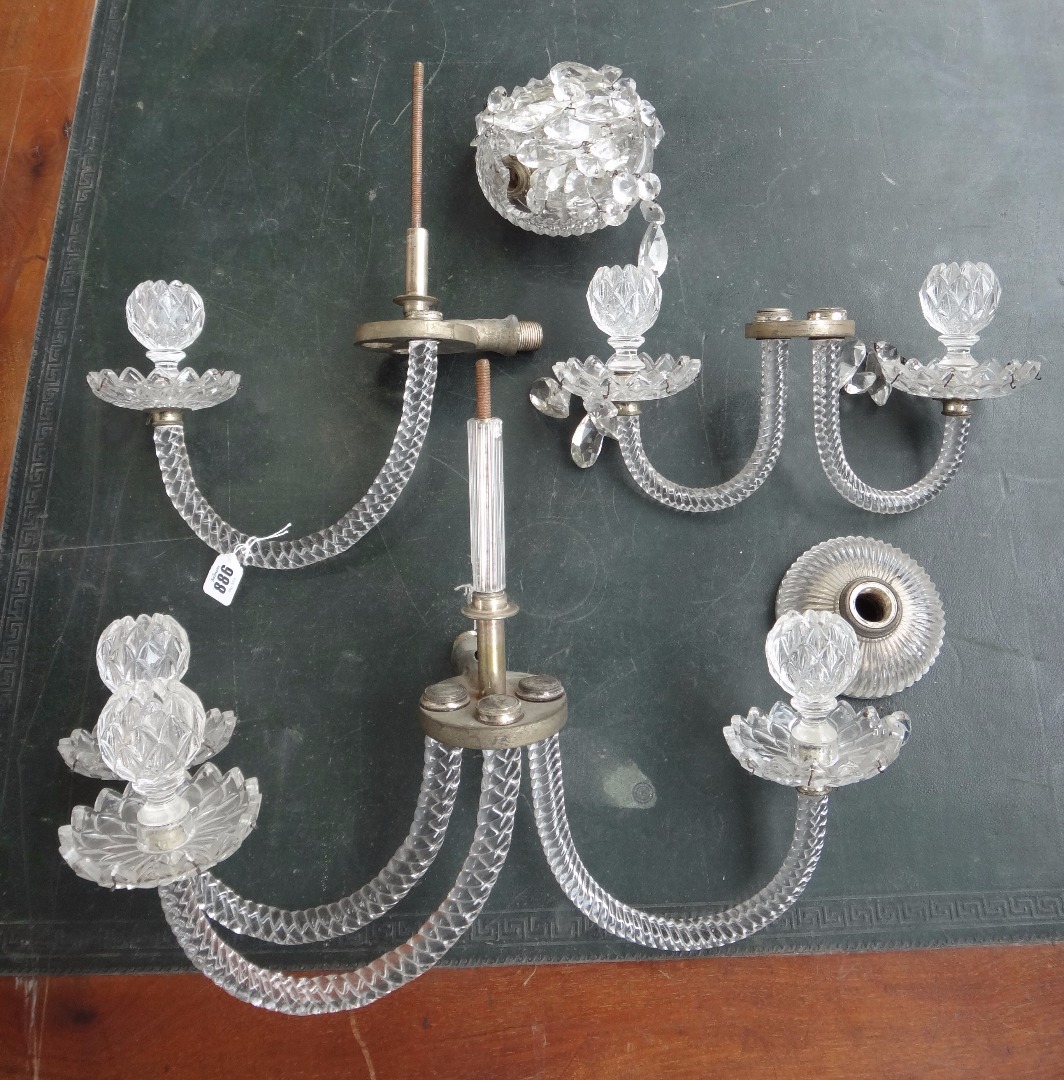 Appraisal: A pair of five branch wall lights with baguette and