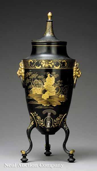 Appraisal: A Good Dutch Chinoiserie T le Peinte Coffee Urn c