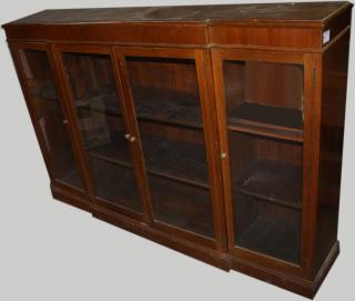 Appraisal: Mahogany Four Door Bookcase X With Glass Front Doors