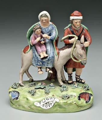 Appraisal: Staffordshire figure flight to Egypt holy family with donkey marked