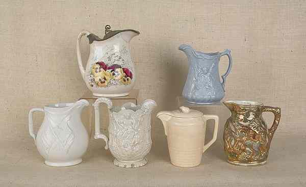 Appraisal: Six miscellaneous porcelain pitchers tallest -