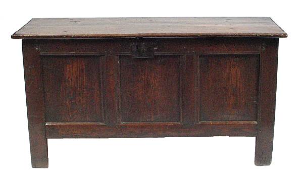 Appraisal: A Charles II oak coffer last quarter th century height