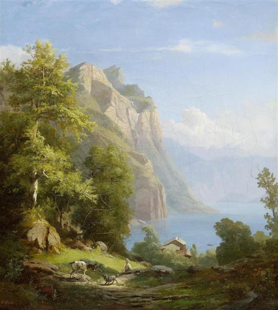 Appraisal: TOECHE KARL JOHANN FRIEDRICH Potsdam - Zurich Rocky landscape with