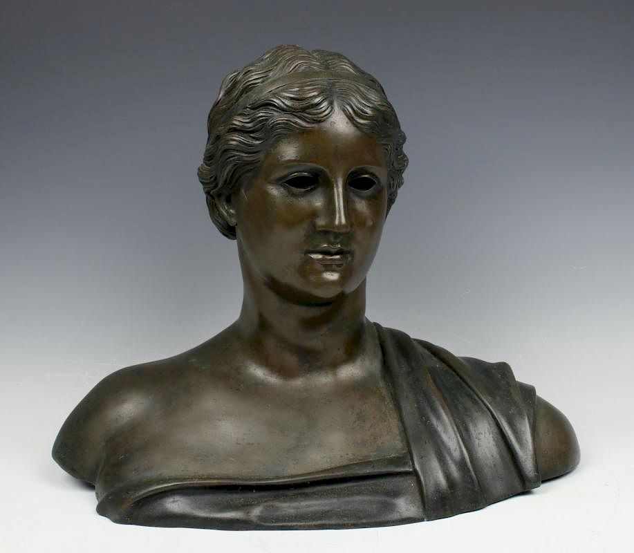 Appraisal: French Bronze Bust of Woman MANUFACTURE FRANCE NAME Bust of