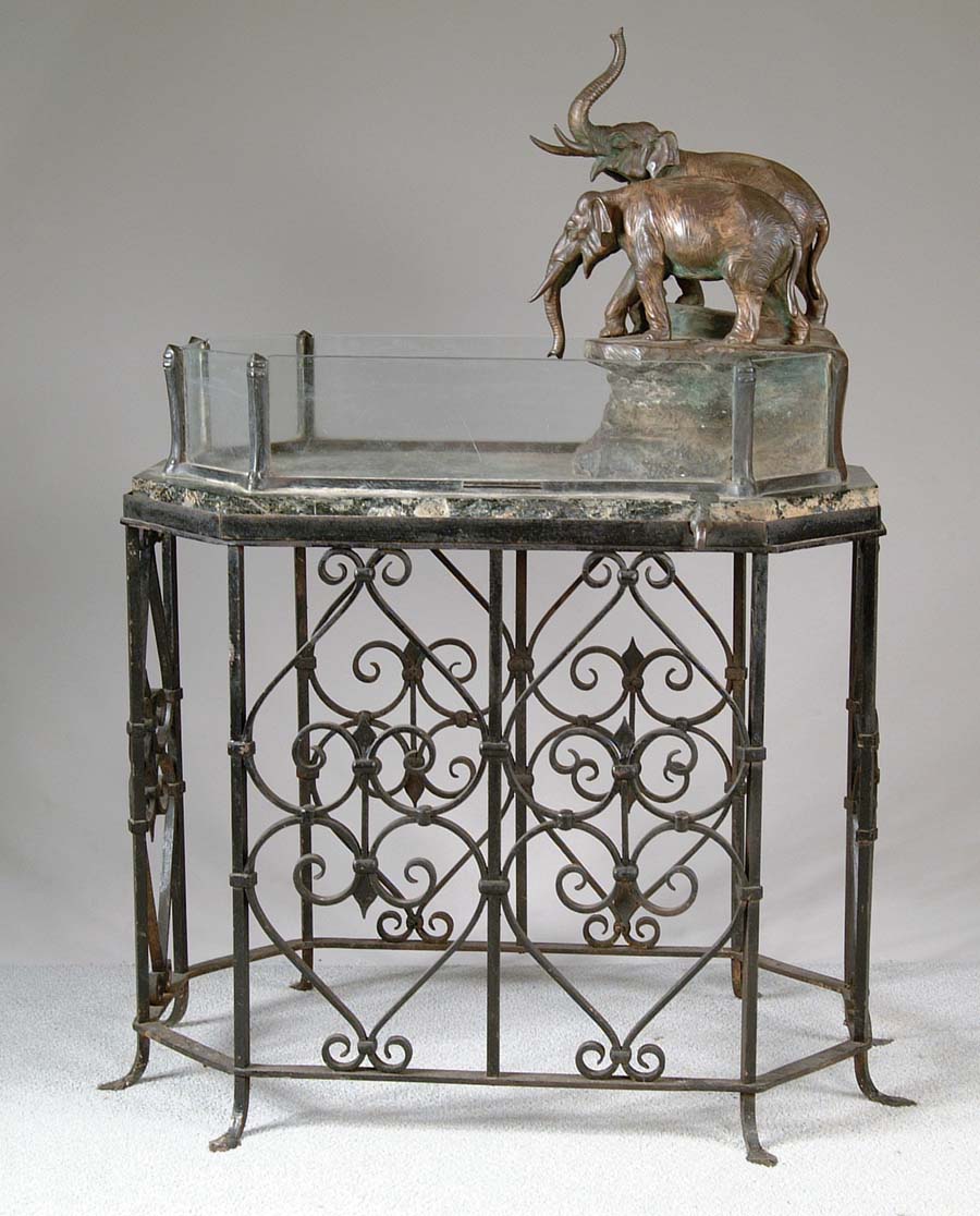 Appraisal: FIGURAL AQUARIUM Fantastic figural aquarium features wonderful bronze sculpture of