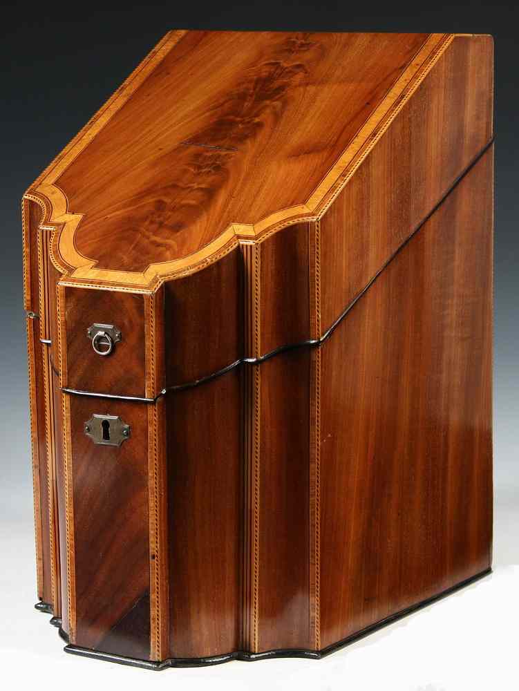 Appraisal: KNIFE BOX - th c English Knife Box converted to